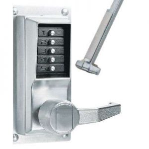 Panic bar with keypad (keyless lock)